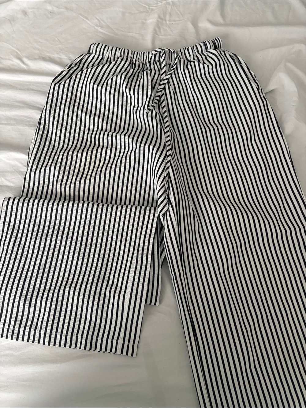 Black & White Striped Pull-On Pants